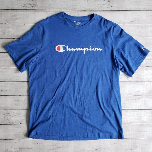 CHAMPION Men's Short-Sleeve Graphic Logo T-Shirt Blue SIZE 2XL - Picture 1 of 8